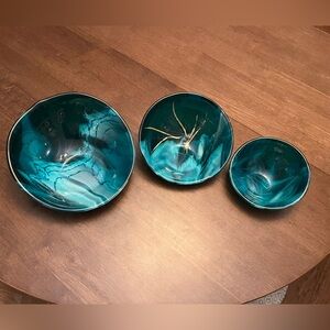 Hand blown Glass High-Low Bowls